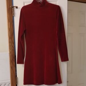 Chic Berry Red Velvet Dress